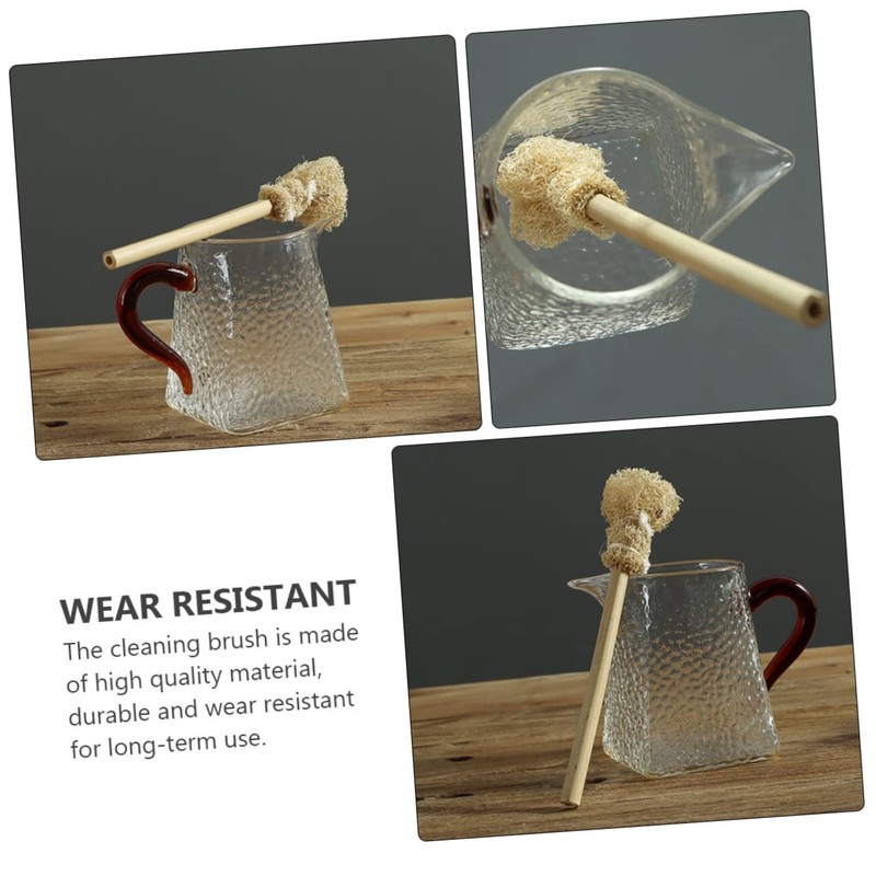 Baluue Handle Loofah Sponge Cleaning Brush for Pot Cup Compact