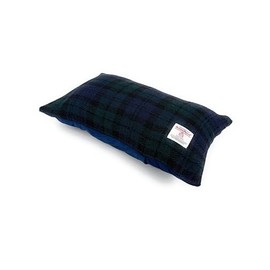 Harris Tweed Rectangular Cushion With Velvet Back Made In Scotland (Black Watch)