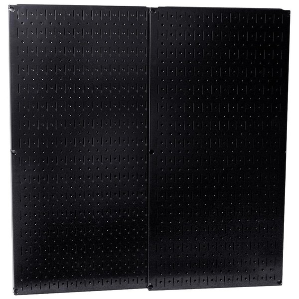 Wall Control 30-P-3232B Black Metal Pegboard Pack - (2) 32" Tall x 16" Wide Black Pegboards