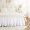 RIMELA White Bed Skirt Queen Size 15 Inch Drop, Elastic