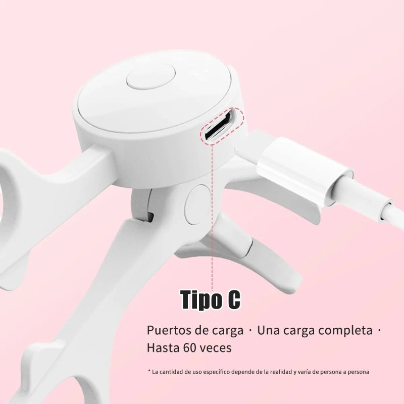 Rizador De Pestañas Eléctrico Sin Marco Recargable Por Usb Blanco