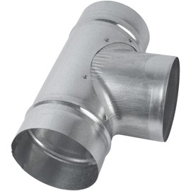 HVAC OV 90° Degree Ø4 x 4 x 4 Inch T Shape Duct Splitter - Metal 3 Way Fitting Adapter - Galvanized Steel - Round Duct Hose Dryer Connector - for Home or Industrial HVAC Ventilation - Branch 4 Inch