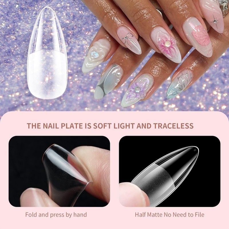 Venares Nail Tips Set, 120 Pieces Tips for Gel Nails,