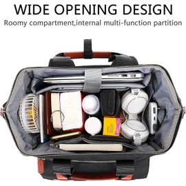 FALANKO Laptop Backpack for women, Doctor Teacher Work RFID Anti Theft Laptops Backpack with USB Charging Port, Wide Open College Travel 15.6 Inch Computer Bag for Men Women