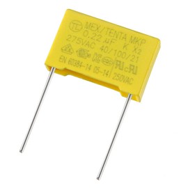 sourcing map Pack of 5 Safety Capacitors Film 0.22uF 275VAC X2 MKP 21 mm Pin Distance