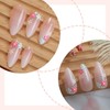 Ombre Press on Nails Medium Almond MABKJLF Flower Fake Nails