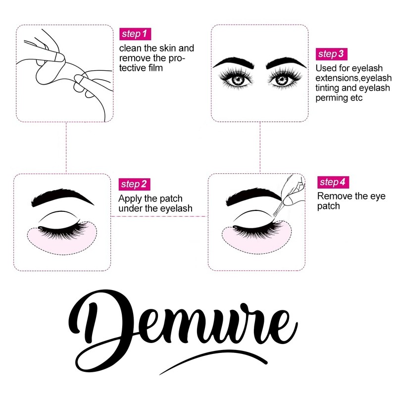 Demure 50 Pairs Eye Pads Eyelash Pads for Eyelash Extension