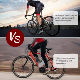 DDBESSIC 100cc Bicycle Motor Kit, 2-Stroke Gas Motor Bike Kit Conversion, CDI Upgraded, 26"-28" V Frame Bikes, 44 Tooth Chain