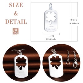 Unendlich U "Love Eternal" Four Leaf Clover Pendant 925 Sterling Silver Men/Women/Couple Necklace Gift for Loved One, Stainless Steel