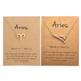 2Pcs Zodiac Necklace 12 Constellation Necklace CZ Astrology Astrology Zodiac Star Necklace Birthday Gifts for Women Girl