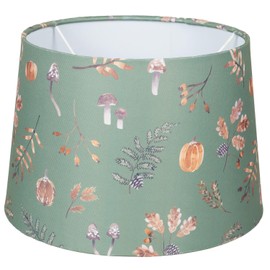 New Woodland Autumn Lampshade – Green Fabric Light Shade with Woodland-Inspired Design – 30cm Decorative Shade for Table or Ceiling Lamp N-37