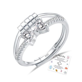 Fidget Rings for Anxiety Women, Sterling Silver Fidget Ring April Birthstone Ring, Silver Anxiety Rings for Women Girls, Jewellery April Birthstone Gifts Birthday Gifts