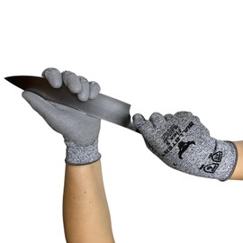 Bullster Flex 5 Cut-Resistant HPPE Heavy-Duty PU-Coated Gloves for Men and Women | Food-Grade Gloves for Cooking | Perfect for Gardening, Cleaning, General Purpose 3 Pairs (L–Size 9)