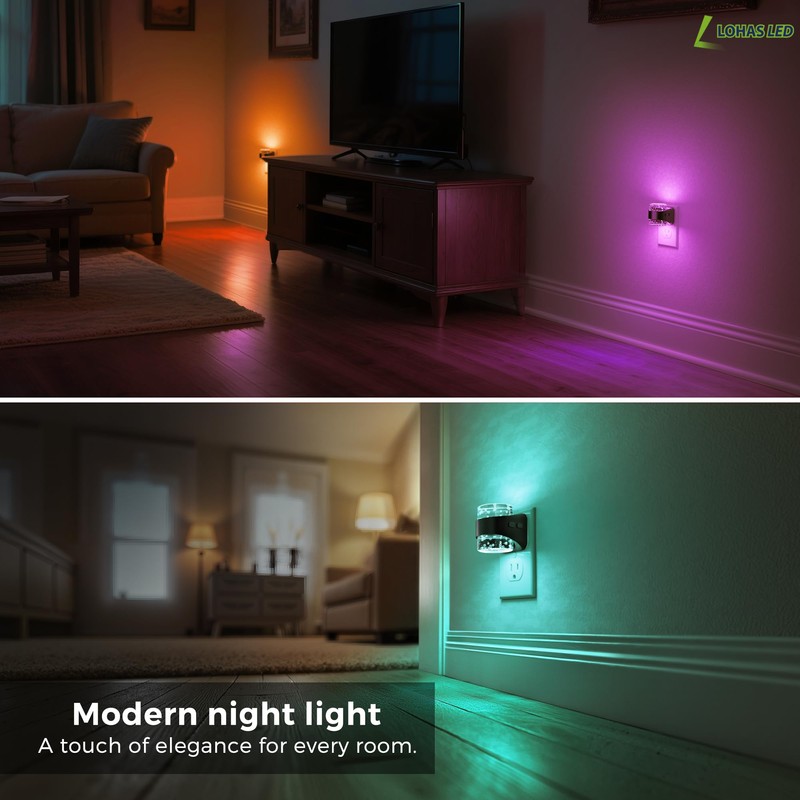 L LOHAS LED Night Light, RGB Bubble Night Lights Plug