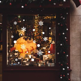 Christmas Window Snowflakes Stickers for Glass Windows, Christmas Window Clings Christmas Decorations for Kids Christmas Party Decorations 9 Sheets 165pcs