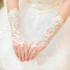 Cubahop Wedding Lace Crystal Gloves White Long Fingerless Gloves Handmade