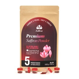 Zaffrus - Premium Saffron Powder for Cooking, Athletes, Specialty Drinks Fans - Pack of 5 (0.625 gr/ 0.022 oz)