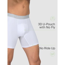 Gagli Men's Underwear Boxer Briefs, Soft Breathable Underwear with ComfortFlex Waistband, Moisture Wicking, Long Leg 3 Pack (US, Alpha, Medium, Regular, Regular, White,White,White)