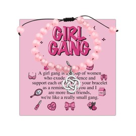 MYOSPARK Girl Gang Gifts Girl Gang Bracelet Girl Trip Weekend Gift Girl Gang Gift for Friends Soul Sister Big Little Sorority Gift (CA Girl Gang bead)