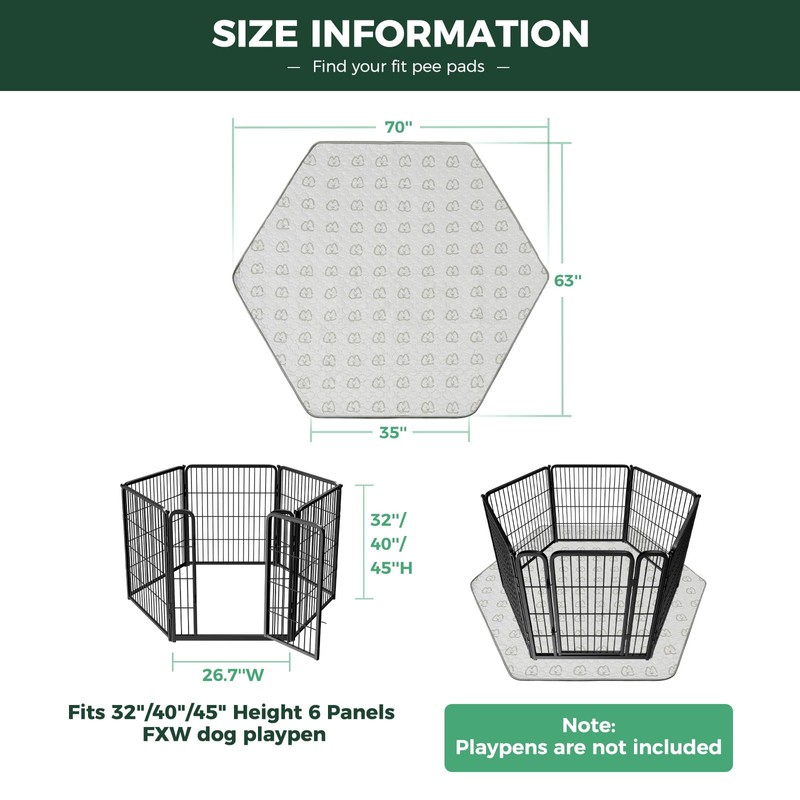 FXW Washable Pee Pads for Dogs, Leak-Proof & Non-Slip, Specifically