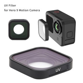 Camera Lens Filter, Optical Glass Camera Lens UV Filter Lens Protection Cap Replacement, for Gopro Hero 9 Motion Camera