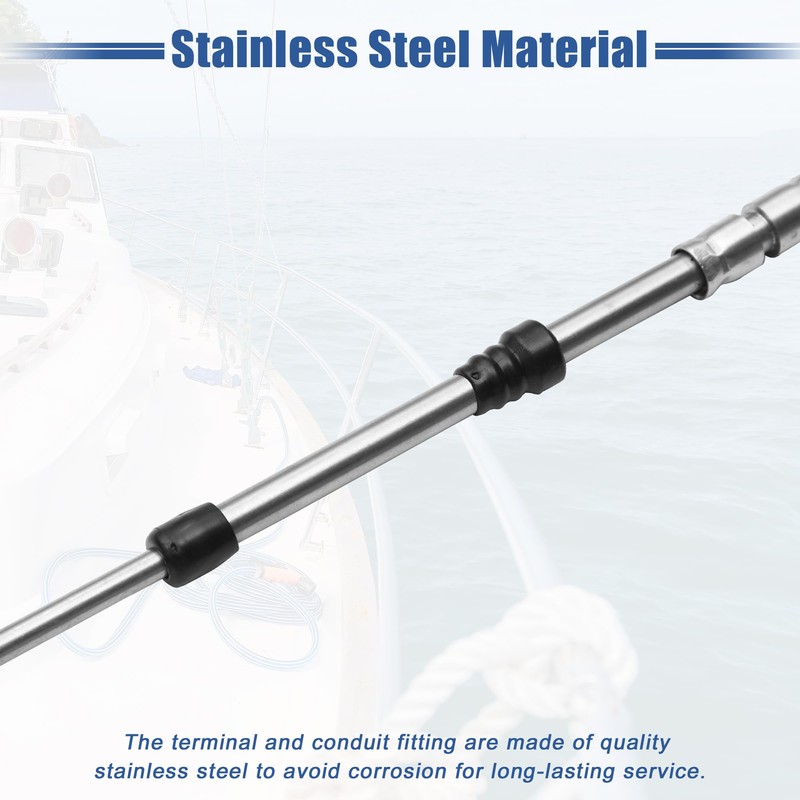 uxcell 2pcs 14ft 4.3 Meter 169inch Marine Throttle Shift Remote