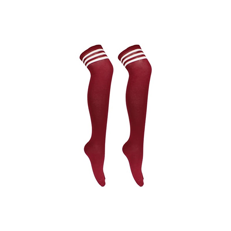 Knee Thigh High Sock Cheerleader Pub Golf Sport Stripe Socks