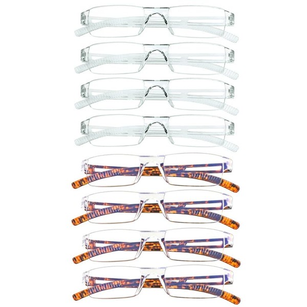 YEIN Reading Glasses 8 Pairs Blue Ligth Blocking Reading Glasses