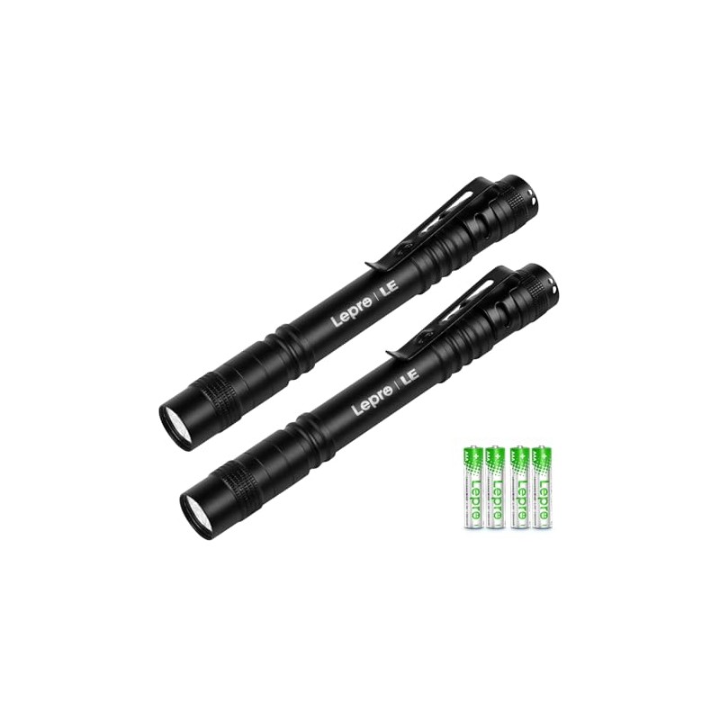 Lepro 2PCS Linterna LED, 3 Modos, IPX4, Superbrillante Camping Trabajo