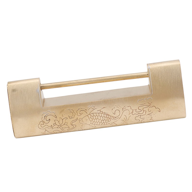 Antique Style Lock Spacing 5.9cm Auspicious Fish Lock Chinese Locks