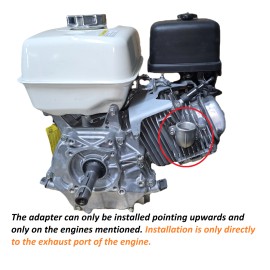 Predator 301cc, predator 420cc, GX Honda 240 & 390 Stainless steel elbow exhaust port : Predator 301, 420. Honda GX 240, 270, 390.