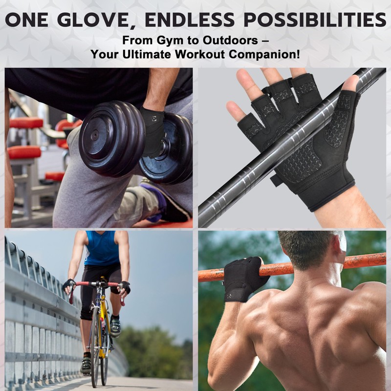 AQF Gym Gloves for Men & Women - Lightweight, Breathable,