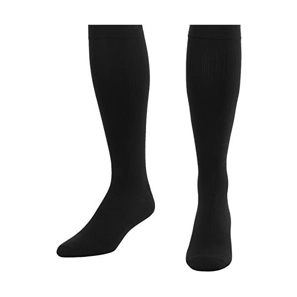 Made in the USA - Absolute Support XL Black Compression Socks for Men 20-30 mmHg Closed Toe - 1 Pair Travel Support Socks - Use for poor circulation & edema - A104BL4