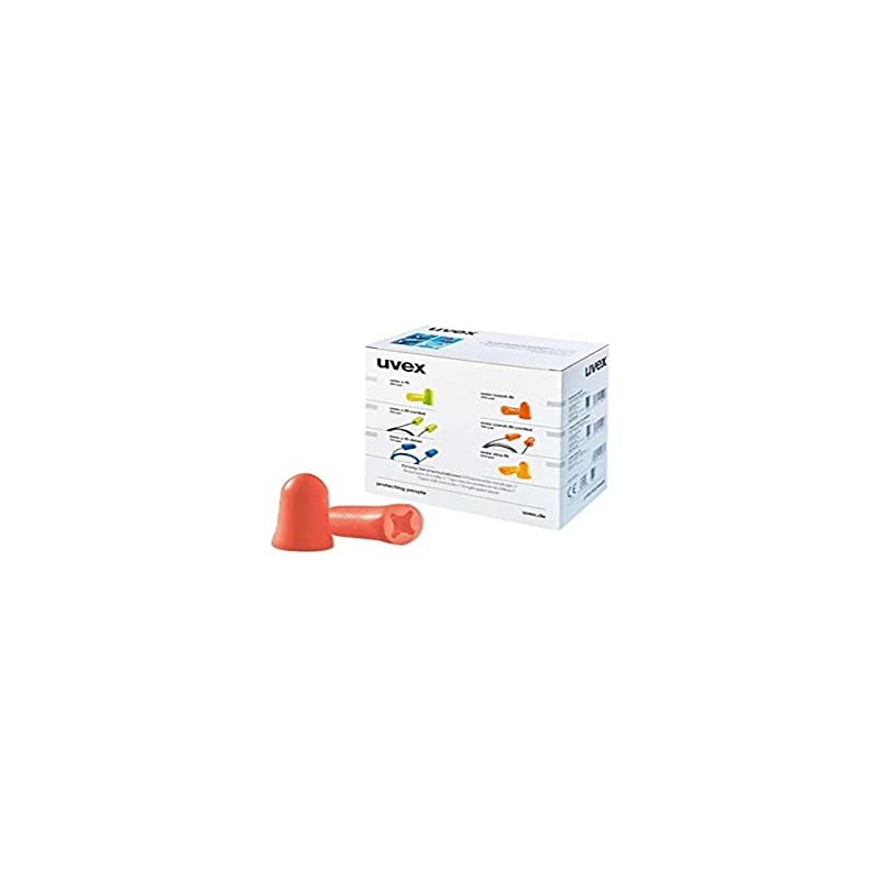 Uvex com4-fit ear plugs without cord, 200 pairs, light orange