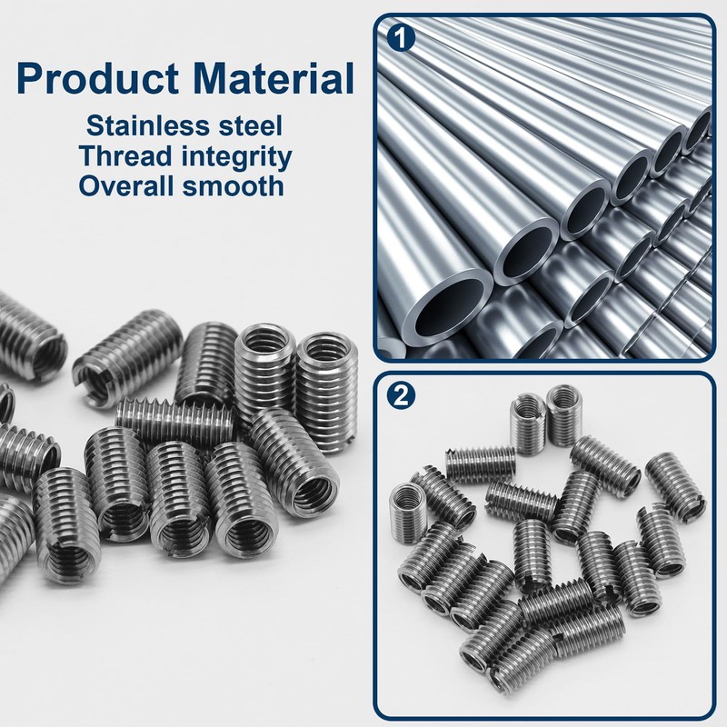 Pack of 20 Thread Inserts M8 to M6, Self-Tapping Thread