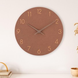 NESIFEE Wall Clock Without Ticking Noises Brown Wood Large Vintage Kitchen Clock Modern Silent Clock Wall Silent Living Room Children's Wall Clocks Wooden Clock Wall Design Children's Room