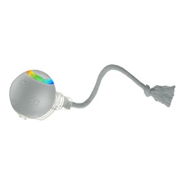 Quibron Interactive Cat Ball Toy with Flashing Lights & Bird Sounds - Multi-Surface Adaptive Roller, USB Rechargeable Motion-Activated Cat Teaser for Indoor Cats, Smart Enrichment Gift (Grey)