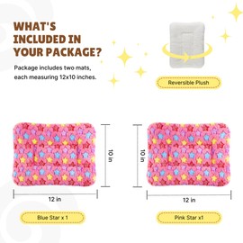 HeNdShe Guinea Pig Bed, 2 Pack (12x10 Inch) Soft Plush Small Animal Bed Mat, Washable Bedding Blanket Sleeping Warm Pad for Bunny, Rat, Ferret, Chinchilla