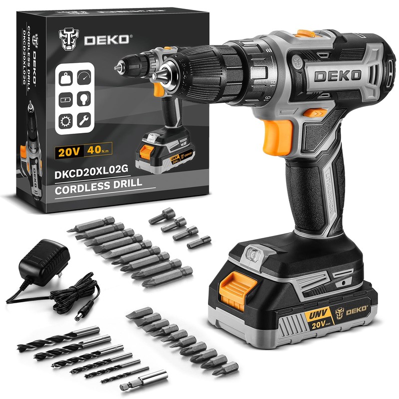 Power Drill Cordless: DEKO PRO Cordless Drill 20V Electric Power
