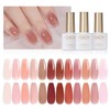 GAOY 15 Pcs Jelly Gel Nail Polish Kit, Sheer Nude