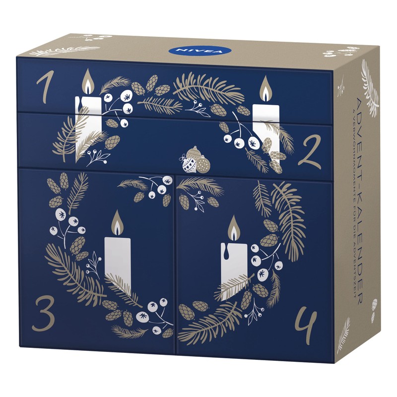 NIVEA Advent-Kalender 2022 mit 4 Türchen, Weihnachtskalender mit 4 Verwöhnmomenten