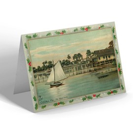 CHRISTMAS CARD - Vintage Florida USA - Ozona. The Water-front