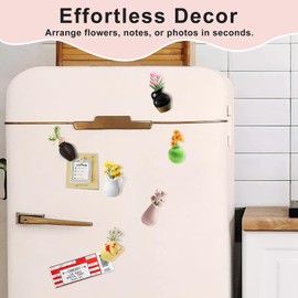 8PCS Mini Ceramic Vase Magnets for Fridge,Cute Tiny Flower Vase Magnets,Mini Ceramic Vase Refrigerator Magnets,Ready-to-Gift for Kitchen,Office,Locker Decor