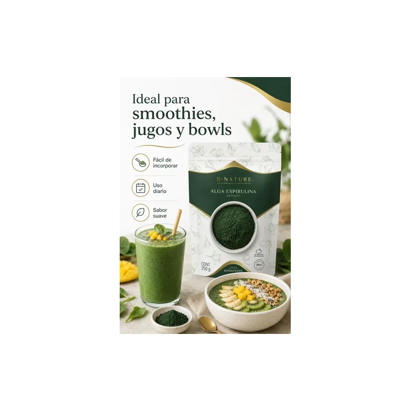 Alga Espirulina En Polvo B Nature 250 G Natural