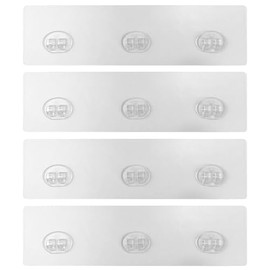 Baluue Ganchos Adhesivos Para Estante De Ducha 4 Piezas Transparentes Sin Taladro Soporte