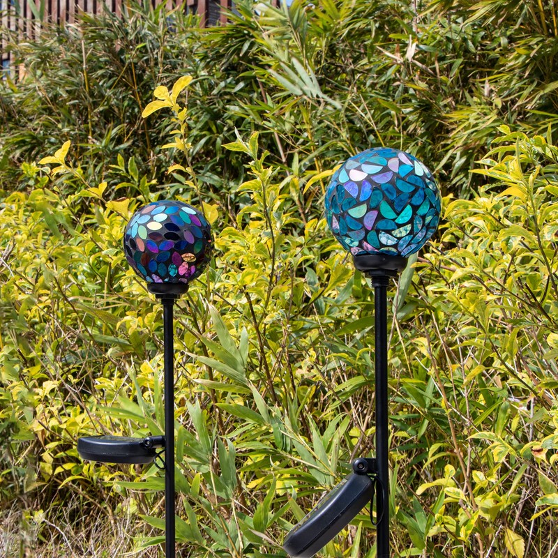 VCUTEKA Solar Garden Decorative Lights Outdoor, Mosaic Solar Light Waterproof