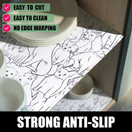 Amiitay Dog Shelf Liner Non-Adhesive and Strong Non-Slip, Animal Cabinet Drawer Liners for Kitchen Cabinets, Waterproof Cupboard Liners,Easy to Clean,12IN x 10FT