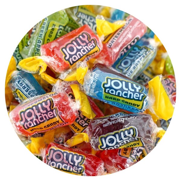 Jolly Ranchers Assorted Fruit Flavored Candy, 1lb Bulk Bag (Approx 75 Pieces), Individually Wrapped Hard Candy, The Hampton Popcorn & Candy Company