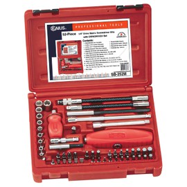 Genius Tools 52 Piece Metric Screwdriver Bit with Omni drive Set SB-252M
