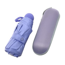 TOKYO GOODS MARKET Lightweight Compact UV Protection Parasol Folding Umbrella, Unisex, For Rain or Shine, With Storage Case, light purple